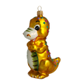 Load image into Gallery viewer, Golden Emerald Dinosaur Premium christmas glass ornament 2020-082
