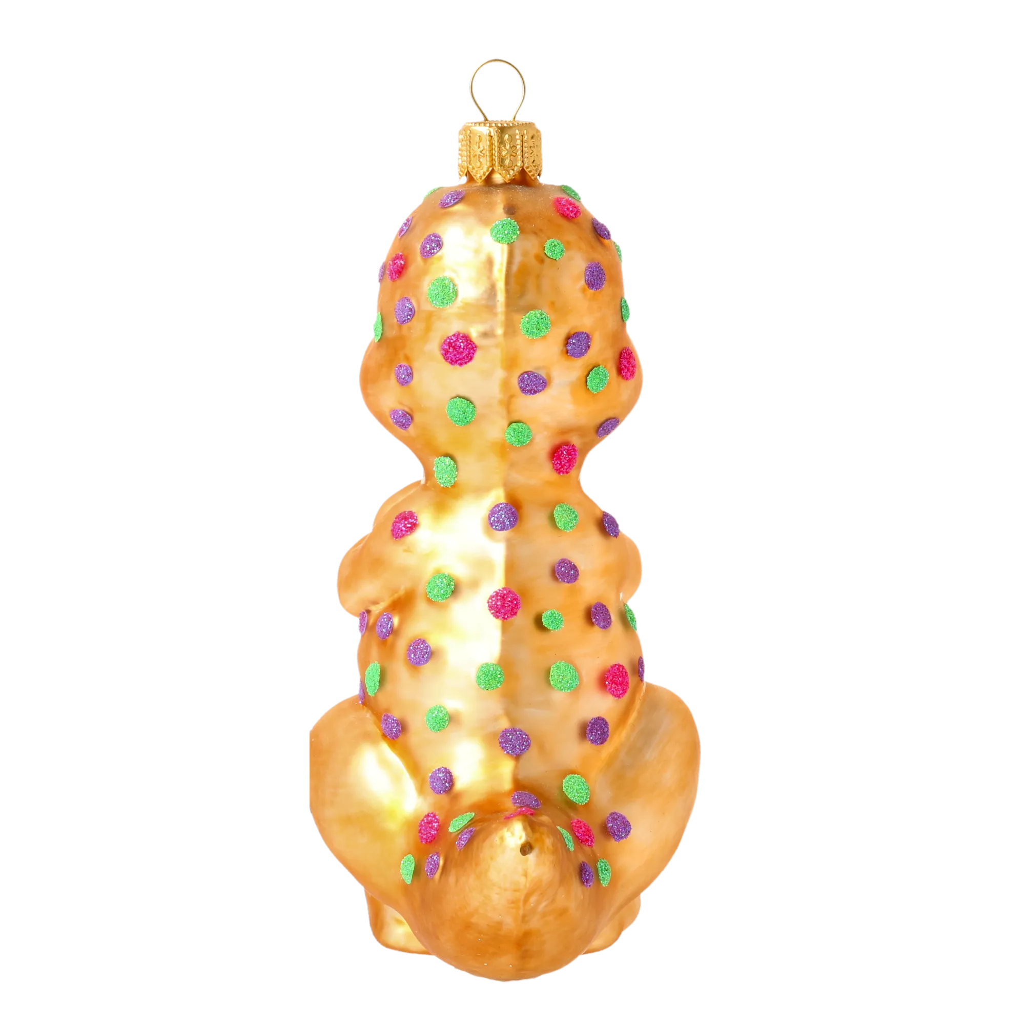 Gilded Speckled Dinosaur Premium christmas glass ornament 2020-084