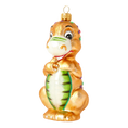 Load image into Gallery viewer, Gilded Speckled Dinosaur Premium christmas glass ornament 2020-084
