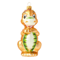 Load image into Gallery viewer, Gilded Speckled Dinosaur Premium christmas glass ornament 2020-084
