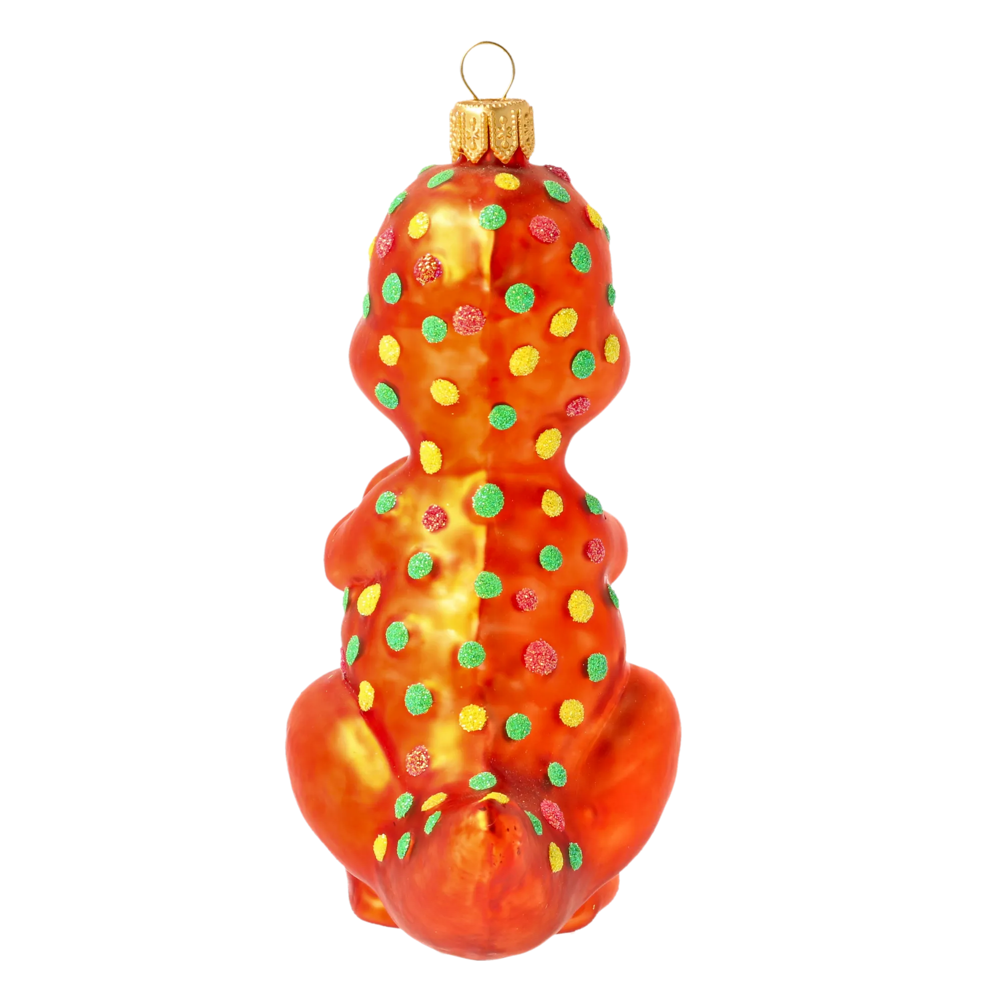 Speckled Amber Dinosaur Premium christmas glass ornament 2020-085