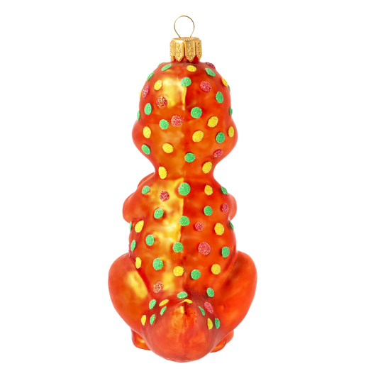 Speckled Amber Dinosaur Premium christmas glass ornament 2020-085