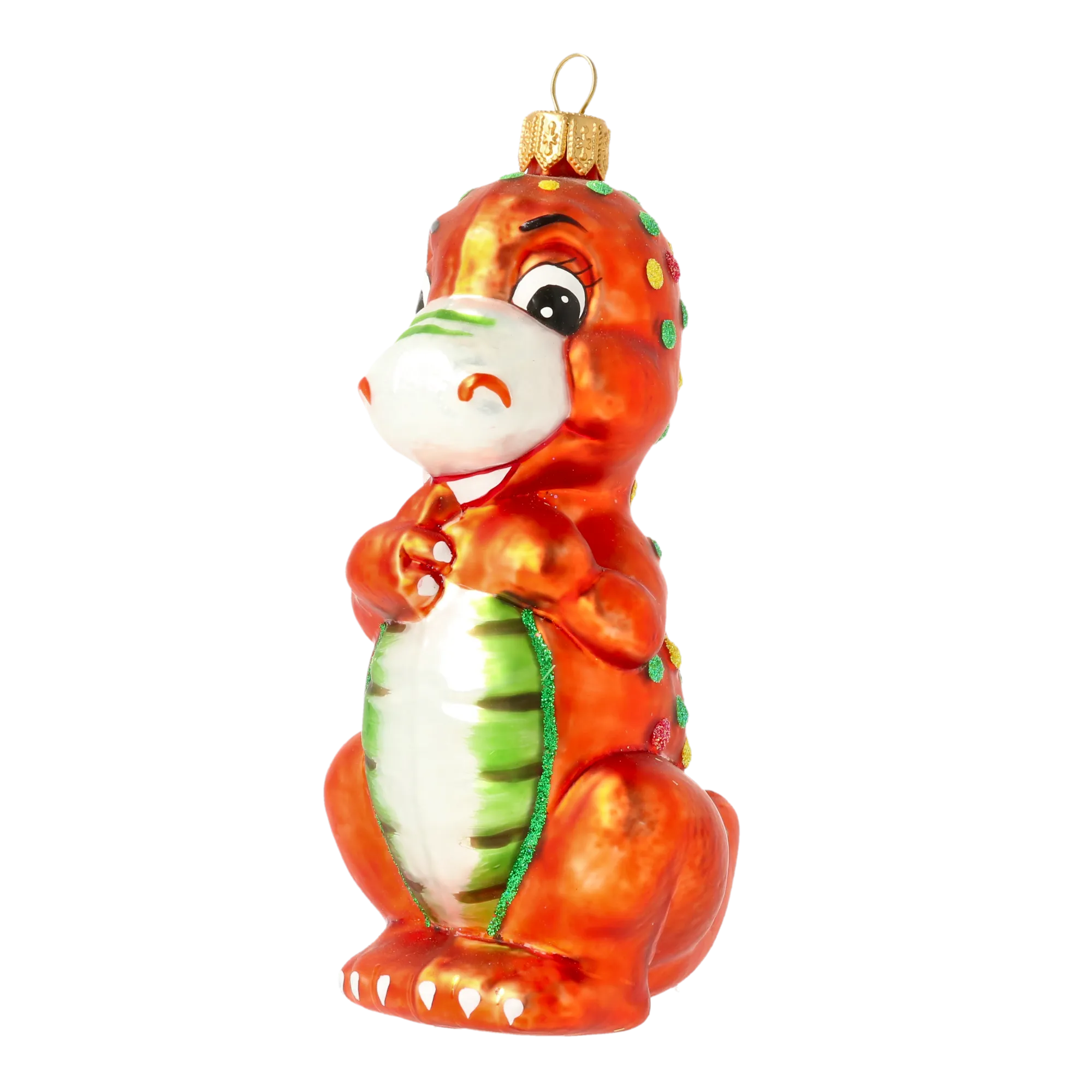 Bashful Amber Titan | Hand-Painted Glass Ornament | Blubom 2020-085
