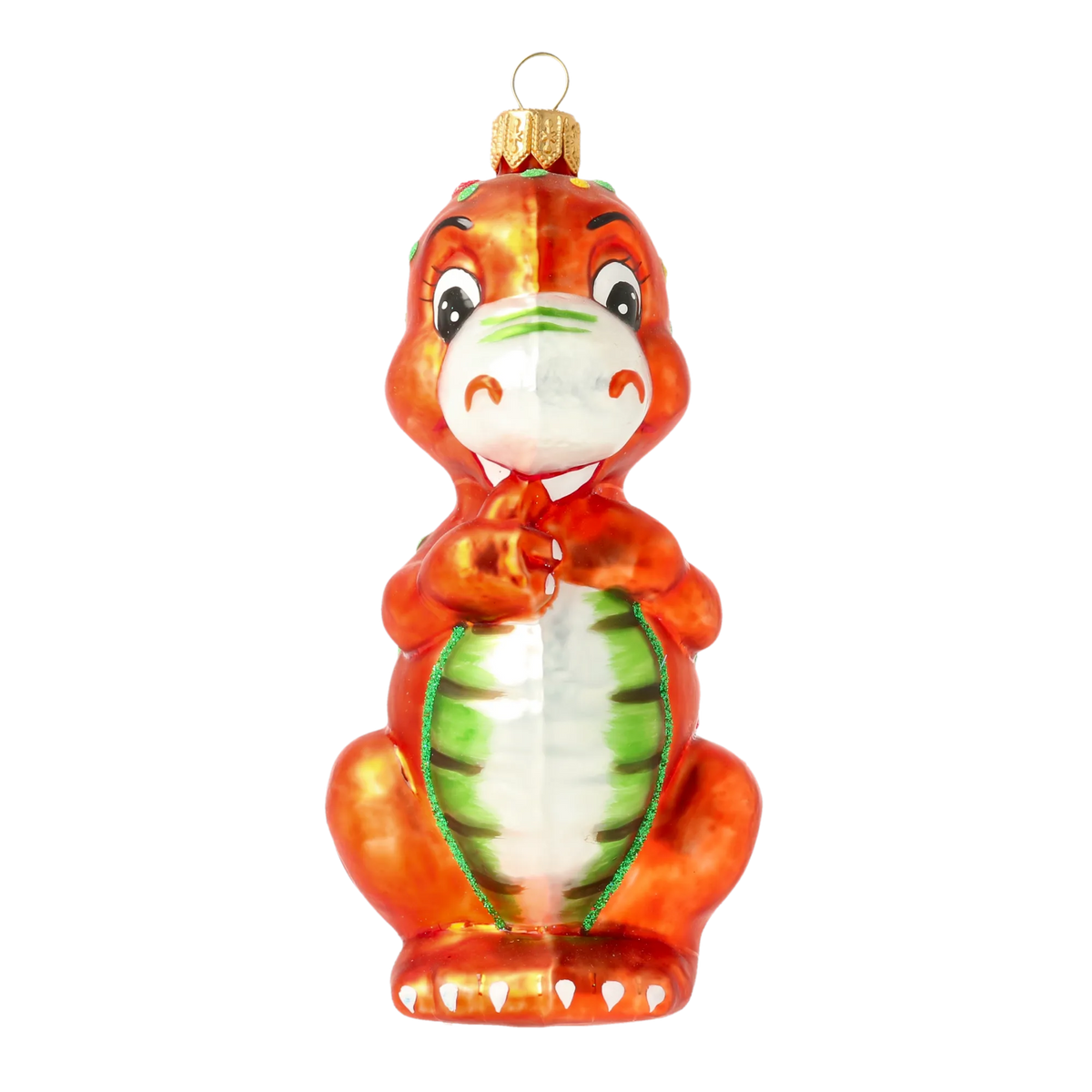 Bashful Amber Titan | Hand-Painted Glass Ornament | Blubom 2020-085