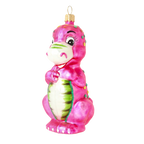 Amiable Magenta Saurian | Hand-Painted Glass Ornament | Blubom 2020-086