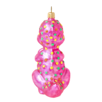 Amiable Magenta Saurian | Hand-Painted Glass Ornament | Blubom 2020-086