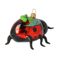 Load image into Gallery viewer, Scarlet Ladybird and Green Caterpillar Premium christmas glass ornament 2020-093
