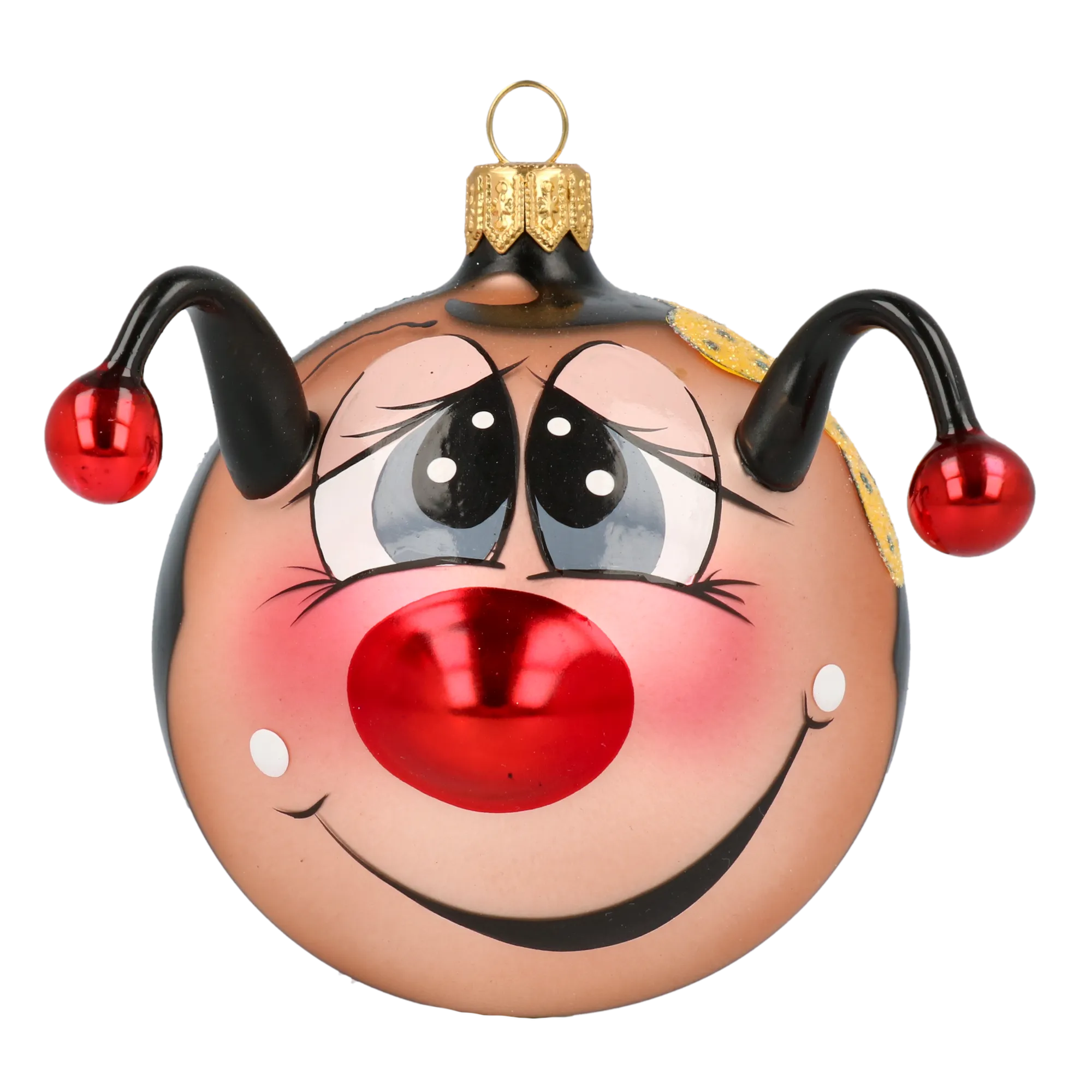 Ladybug with a Bow Glass Christmas ornament bee 2020-095