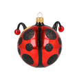 Load image into Gallery viewer, Ladybug with a Bow Glass Christmas ornament bee 2020-095
