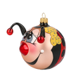 Load image into Gallery viewer, Ladybug with a Bow Glass Christmas ornament bee 2020-095
