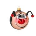 Load image into Gallery viewer, Ladybug with a Bow Glass Christmas ornament bee 2020-095
