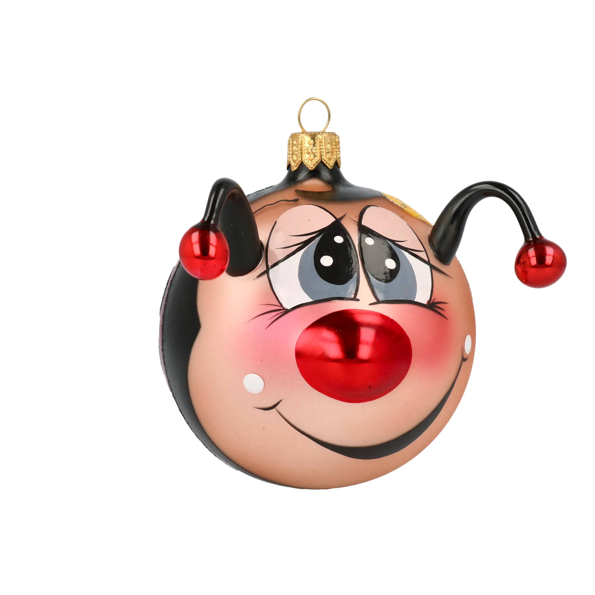 Ladybug with a Bow Glass Christmas ornament bee 2020-095