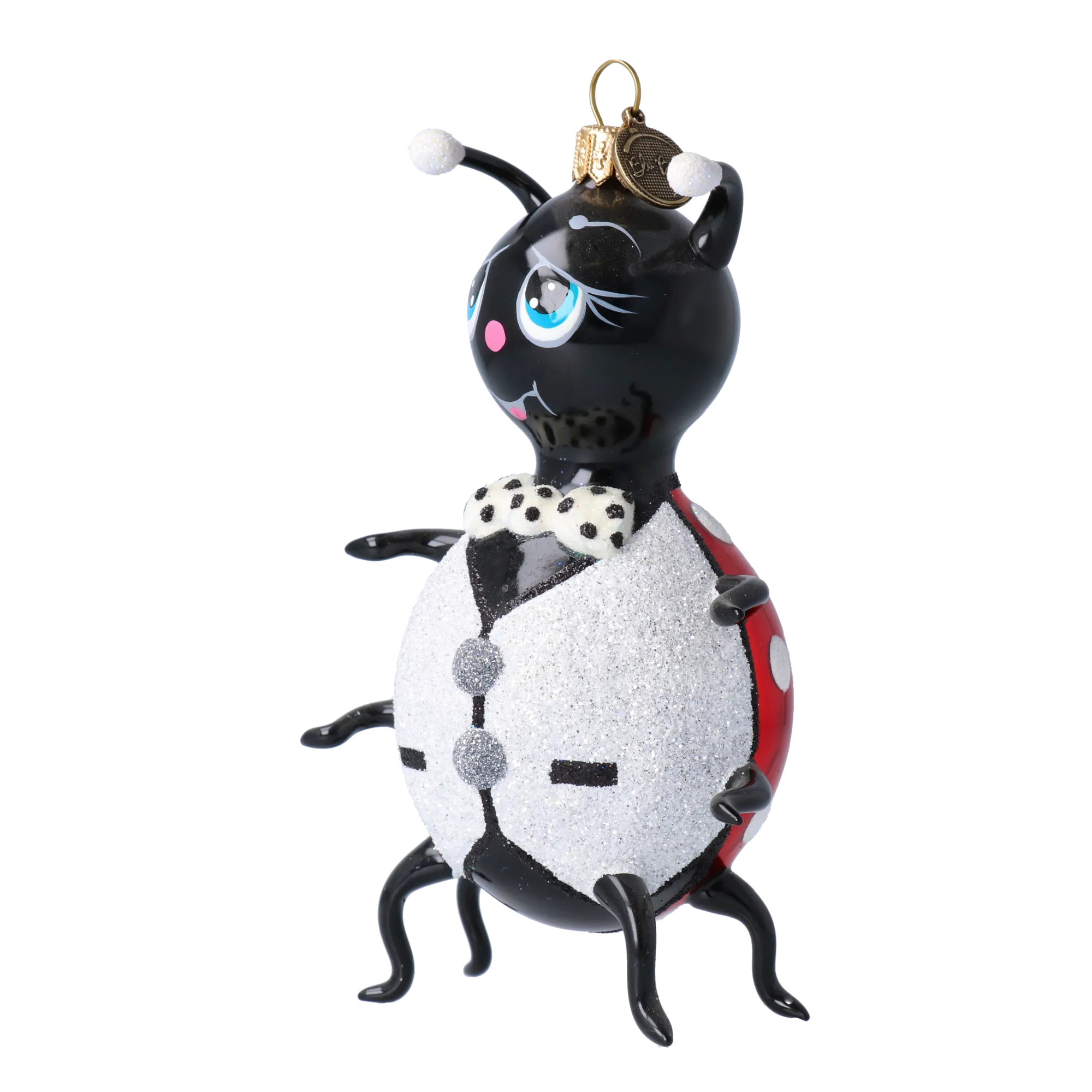 Onyx Tuxedo Beetle Premium christmas glass ornament 2020-102