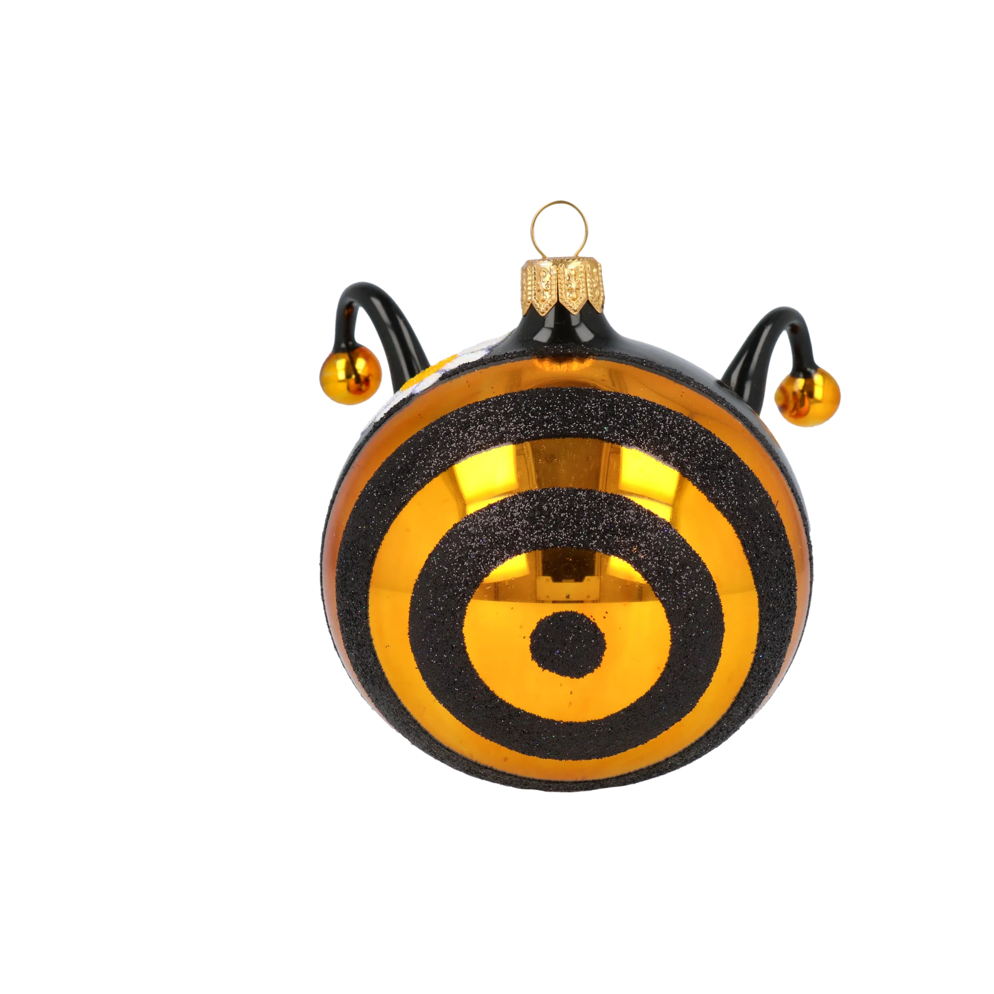 Happy Bee. Handmade Glass Christmas ornament. 2020-110