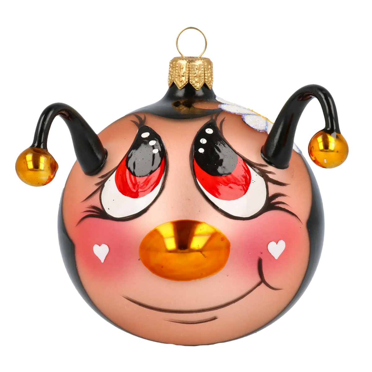 Bashful Heart Beetle | Hand-Painted Glass Ornament | Blubom 2020-110