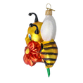 Load image into Gallery viewer, Golden Bee with Ruby Blossom Premium christmas glass ornament 2020-113
