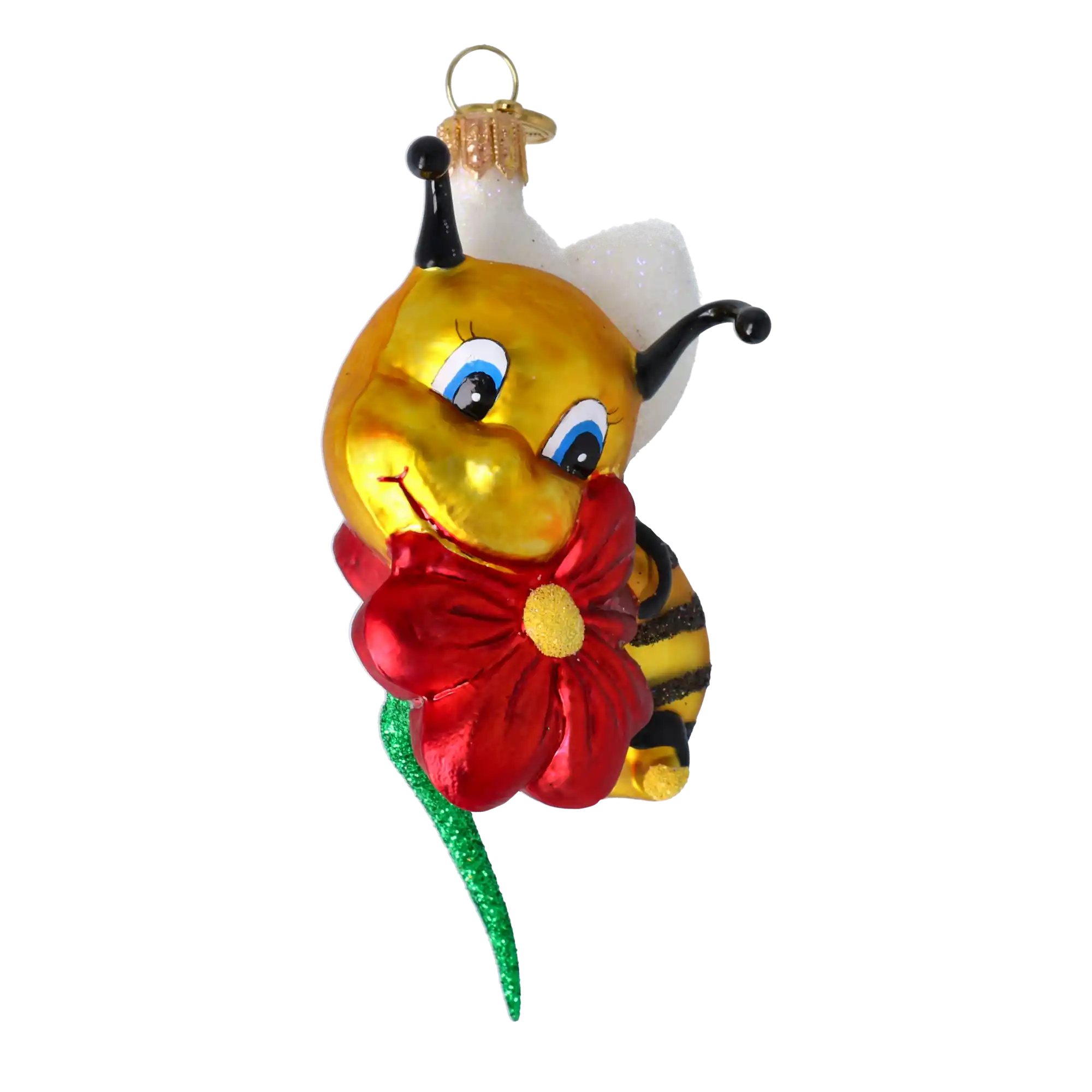 Pszczółka z kwiatuszkiem Szklana Ozdoba Pszczoła