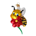 Load image into Gallery viewer, Sweet Bee Blossom Handmade Glass Christmas ornament bee 2020-114
