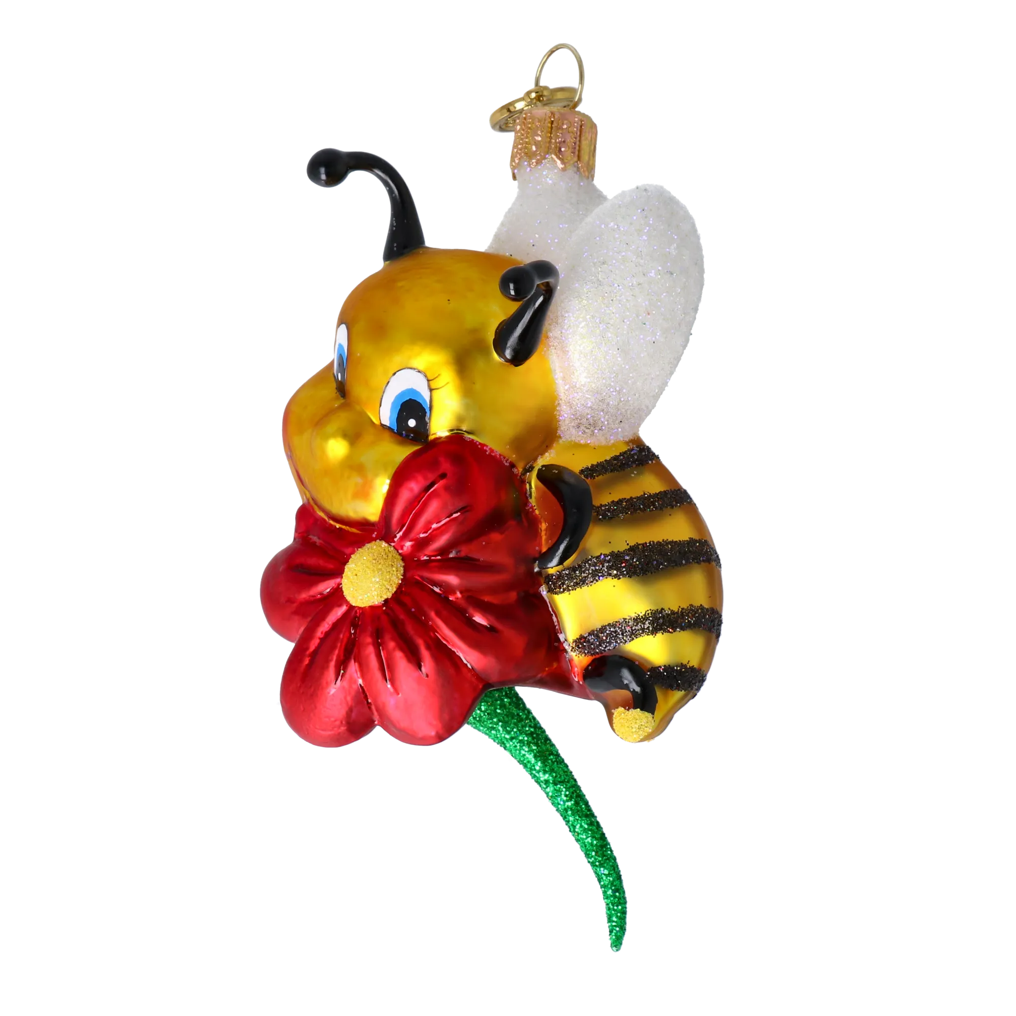 Sweet Bee Blossom Handmade Glass Christmas ornament bee 2020-114