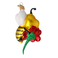 Load image into Gallery viewer, Sweet Bee Blossom Handmade Glass Christmas ornament bee 2020-114
