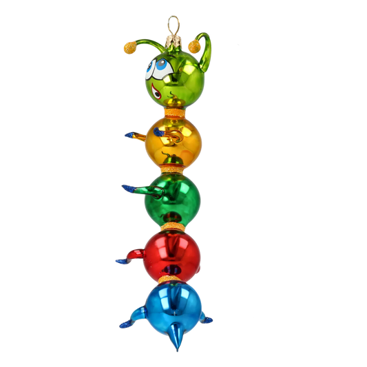 Centipede Colorful Joy. Handmade Glass Christmas ornament. 2020-118