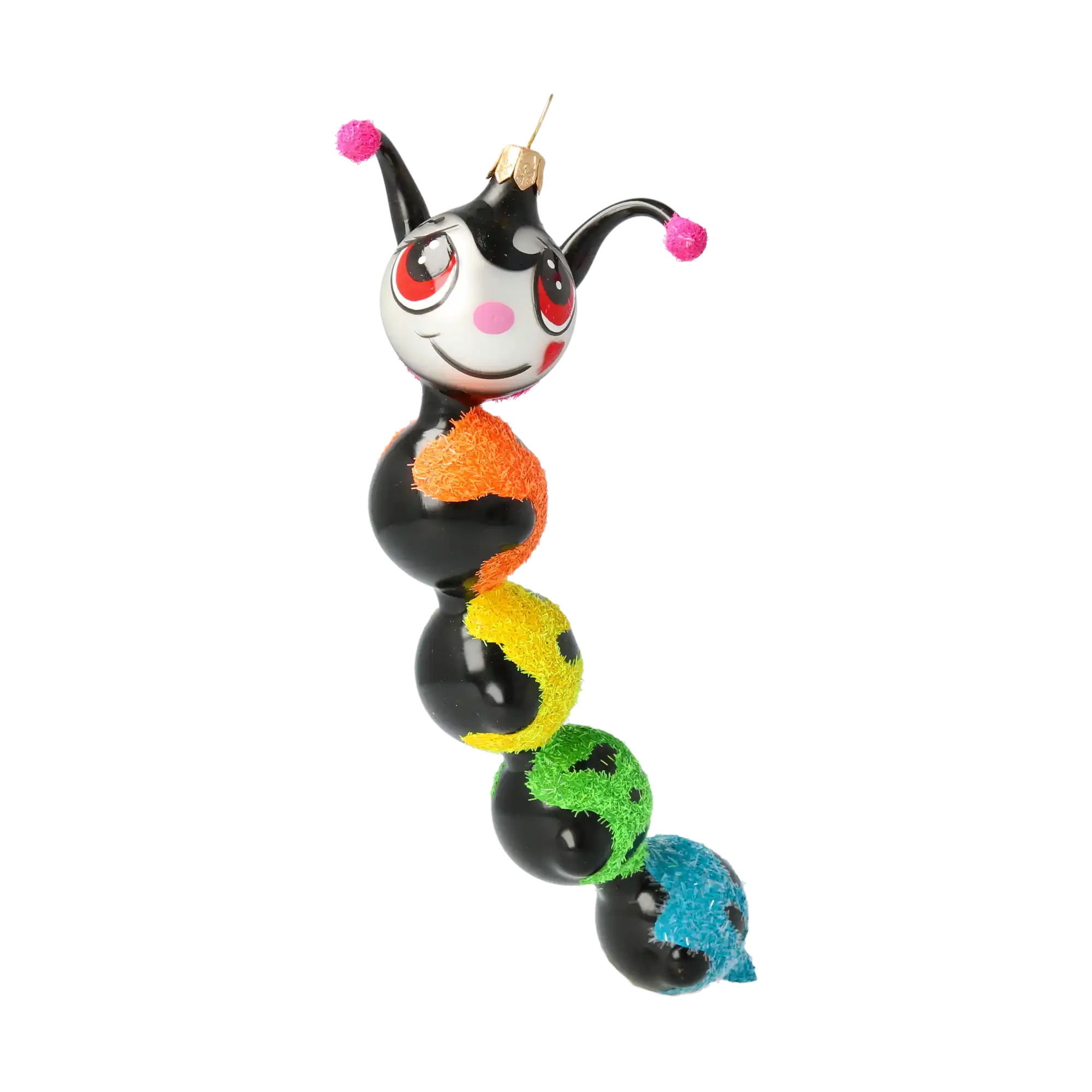 Tęczowa Gąsienica Szklana Kolorowa Dżdżownica Ozdoba