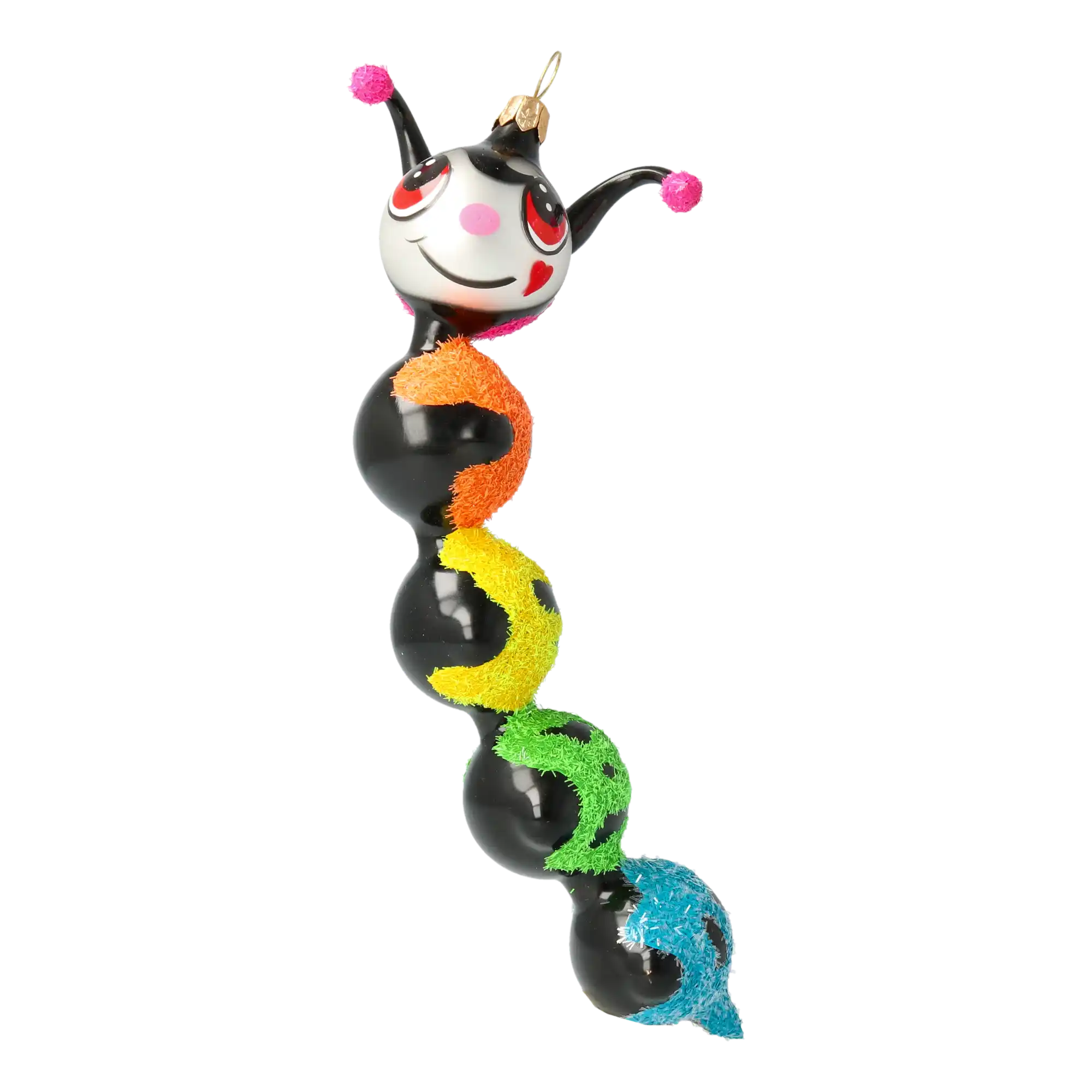 Tęczowa Gąsienica Szklana Kolorowa Dżdżownica Ozdoba