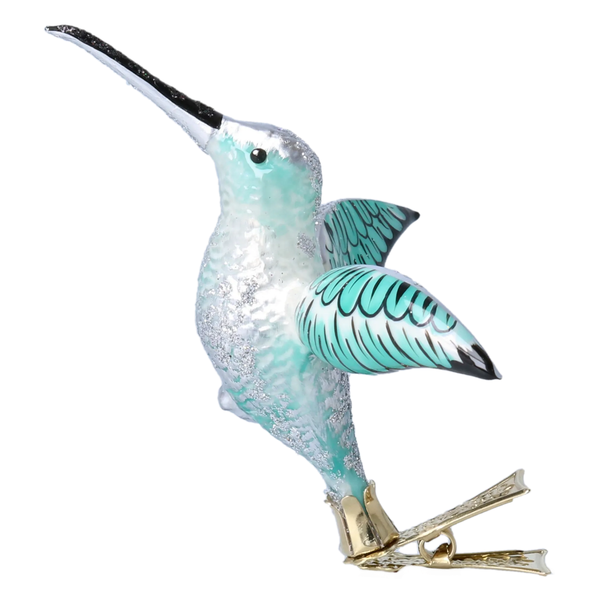 Silver Mint Hummingbird Premium christmas glass ornament 2020-125
