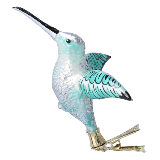 Silver Mint Hummingbird Premium christmas glass ornament 2020-125