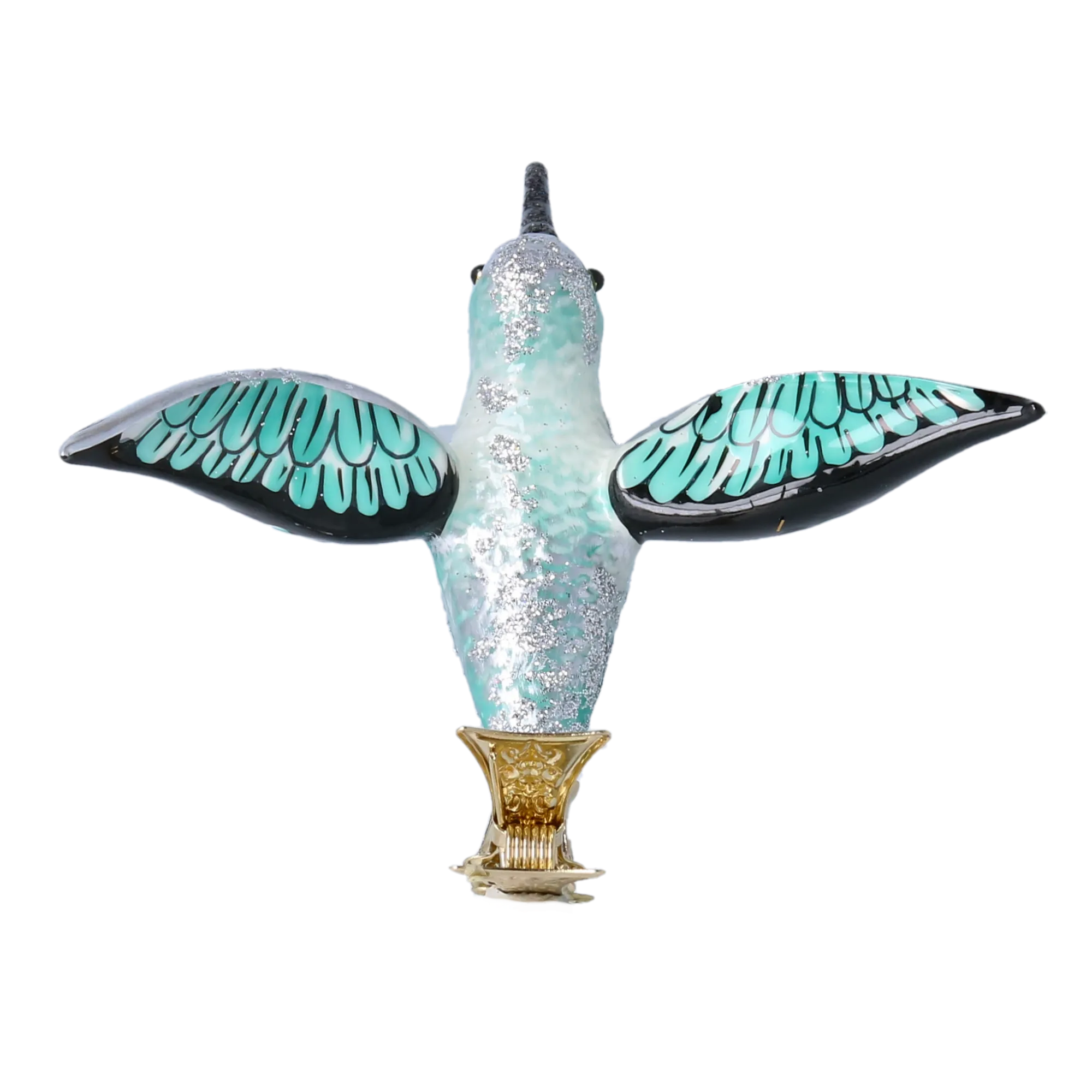 Silver Mint Hummingbird Premium christmas glass ornament 2020-125