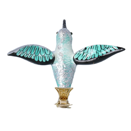 Silver Mint Hummingbird Premium christmas glass ornament 2020-125
