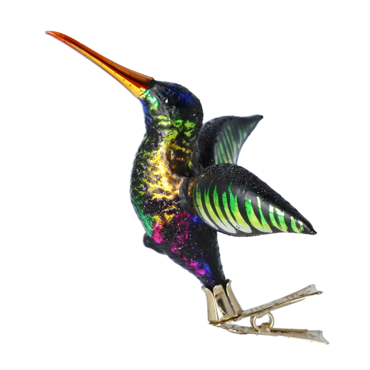 Iridescent Midnight Hummingbird Premium christmas glass ornament 2020-127