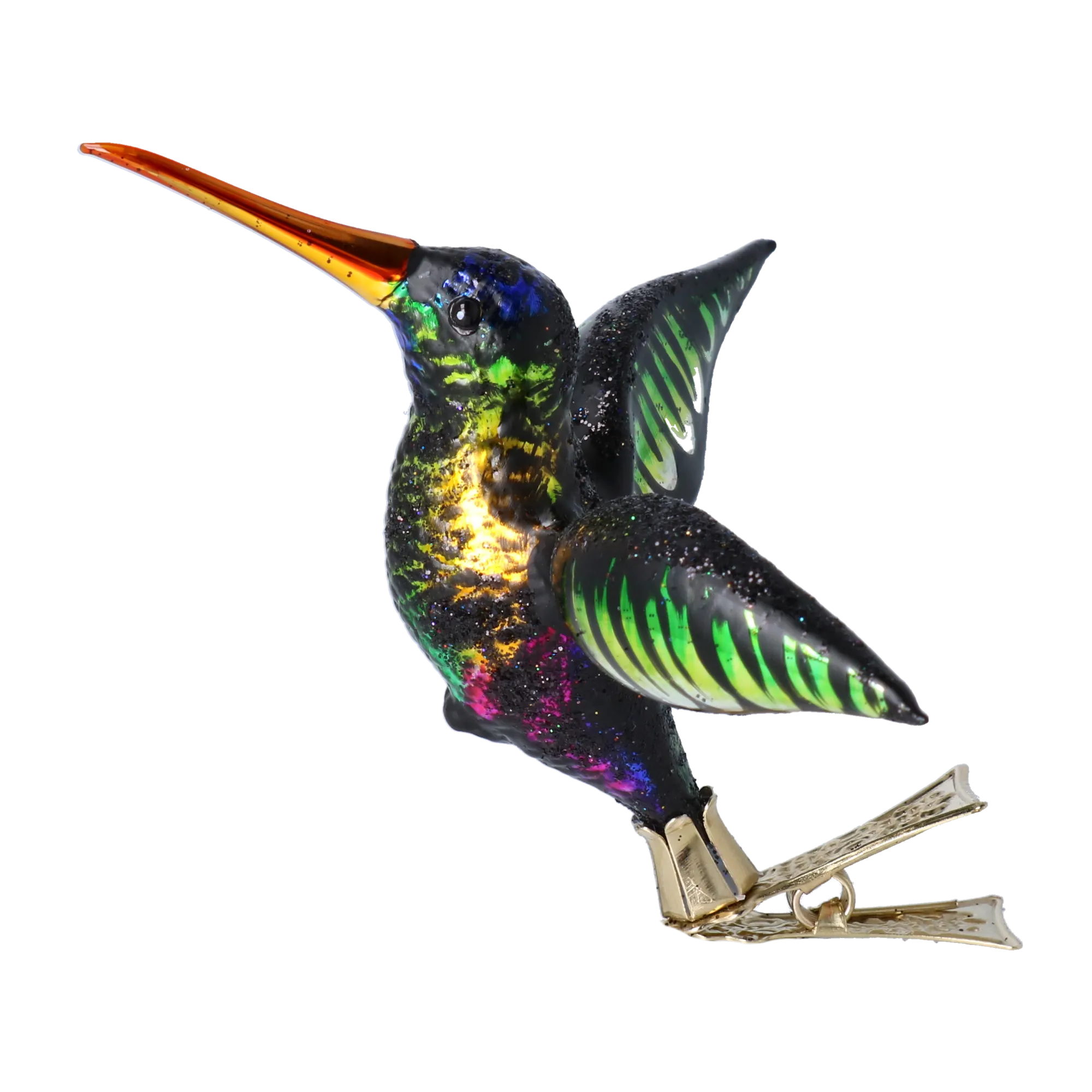Iridescent Midnight Hummingbird Premium christmas glass ornament 2020-127