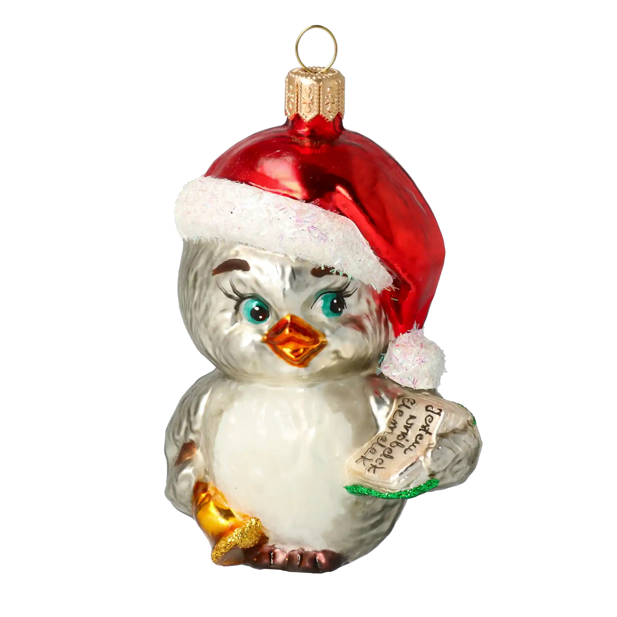 Śpiewający Ptaszek z dzwonkiem Szklana Ozdoba Ptak