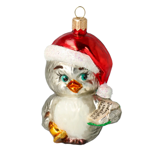 Śpiewający Ptaszek z dzwonkiem Szklana Ozdoba Ptak