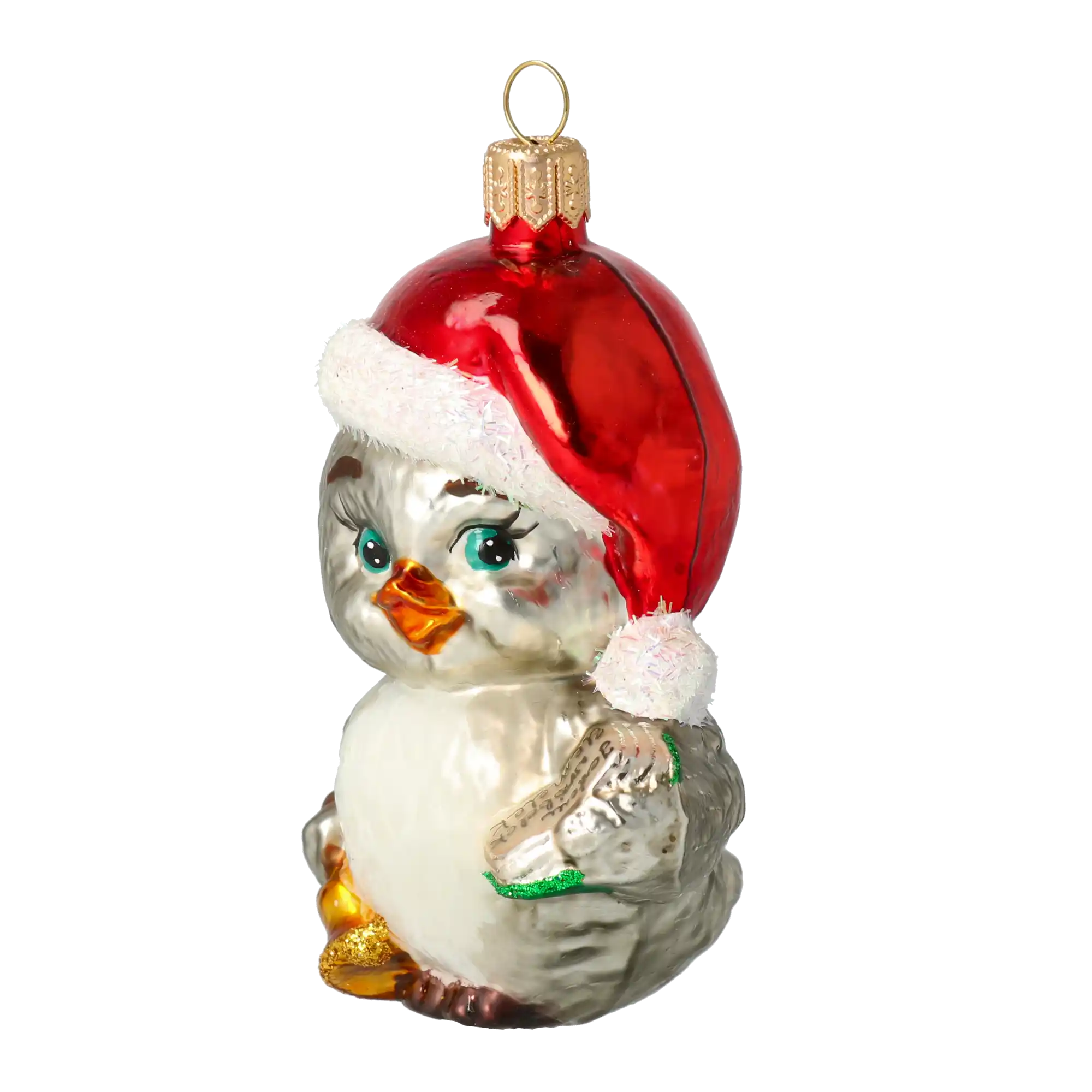 Śpiewający Ptaszek z dzwonkiem Szklana Ozdoba Ptak