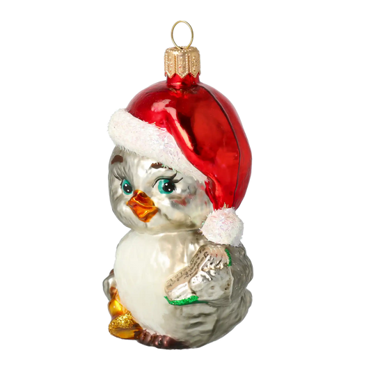 Śpiewający Ptaszek z dzwonkiem Szklana Ozdoba Ptak