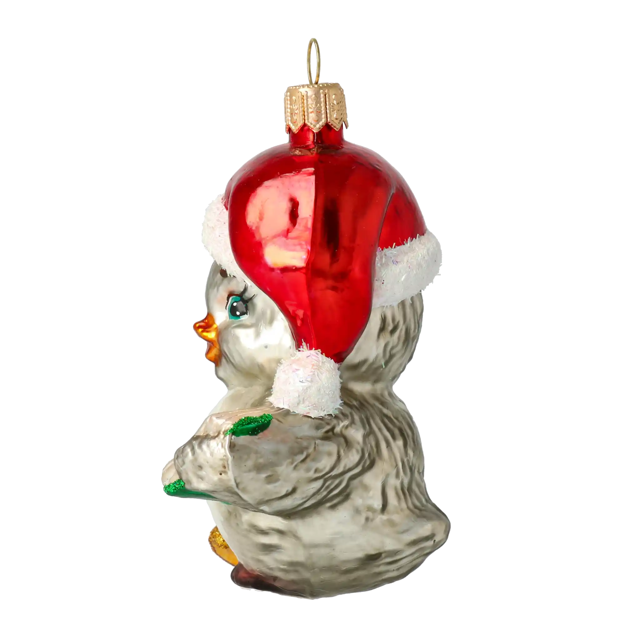 Śpiewający Ptaszek z dzwonkiem Szklana Ozdoba Ptak