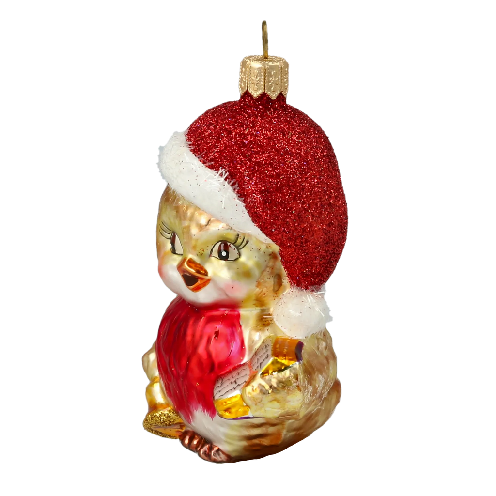 Redbreast Chorister | Hand-Painted Glass Ornament | Blubom 2020-148