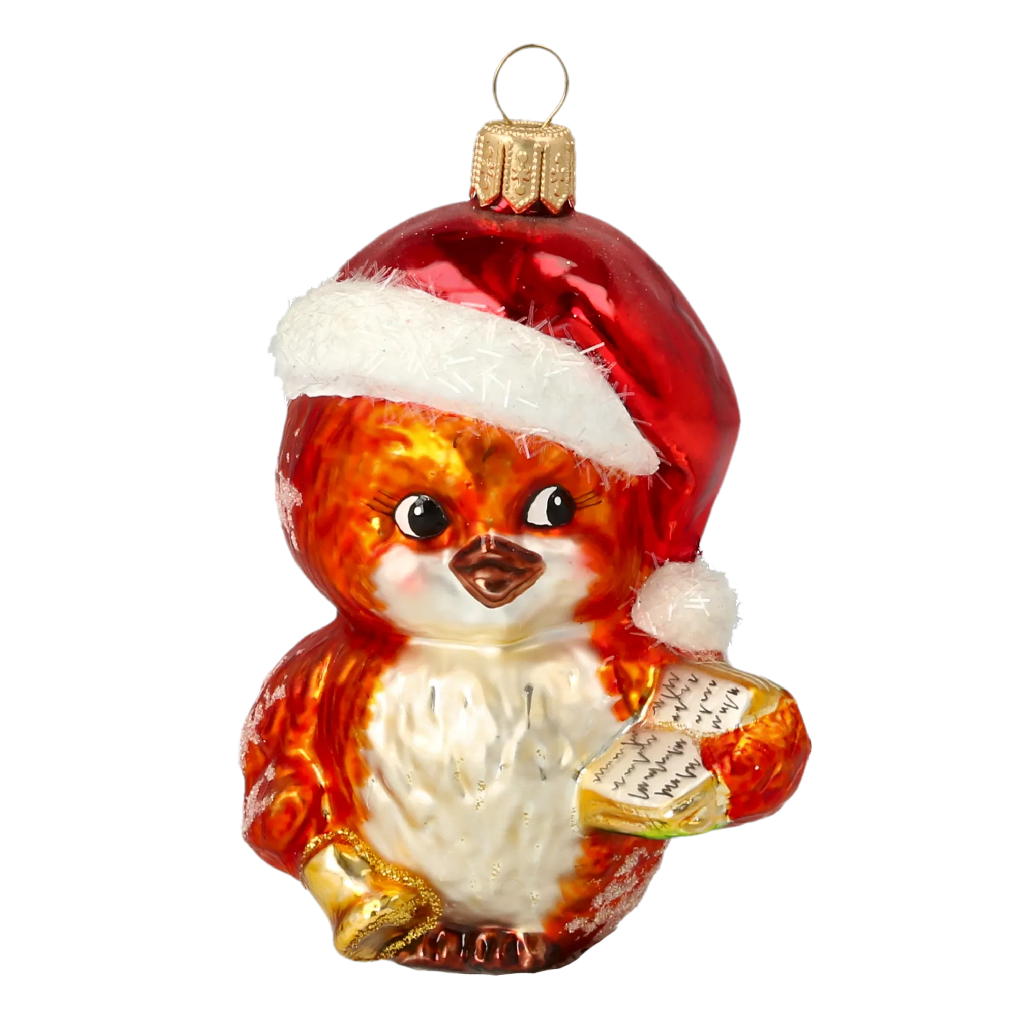 Amber Caroling Songbird Premium christmas glass ornament 2020-149