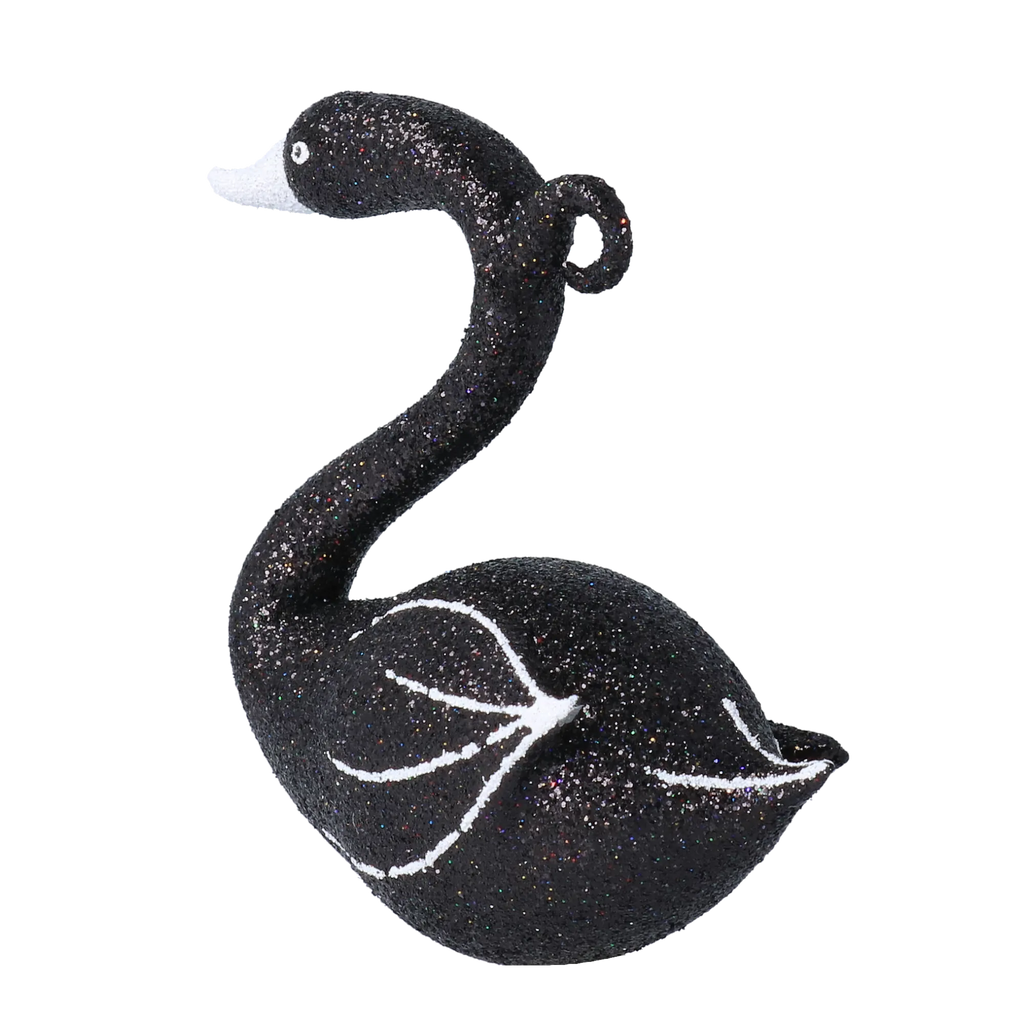 Sovereign Midnight Swan | Hand-Painted Glass Ornament | Blubom 2020-151