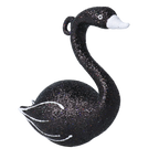 Sovereign Midnight Swan | Hand-Painted Glass Ornament | Blubom 2020-151