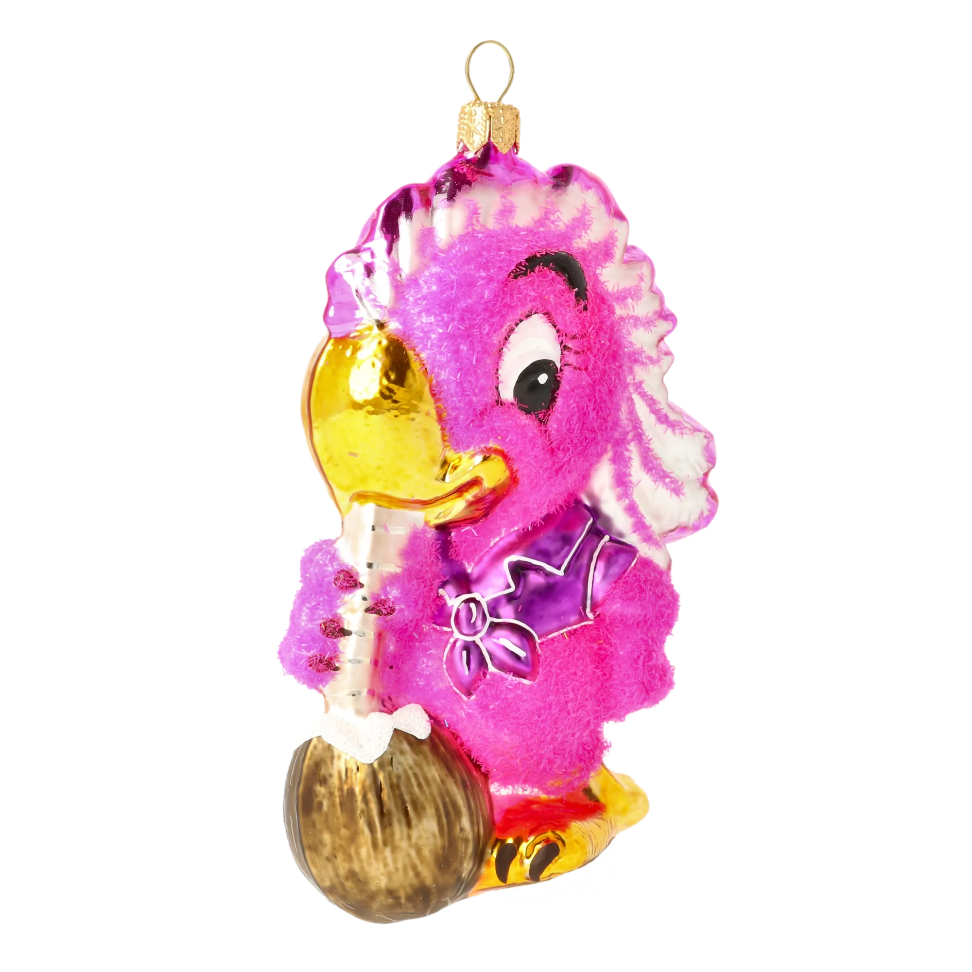 Vibrant Fuchsia Parrot Premium christmas glass ornament 2020-158