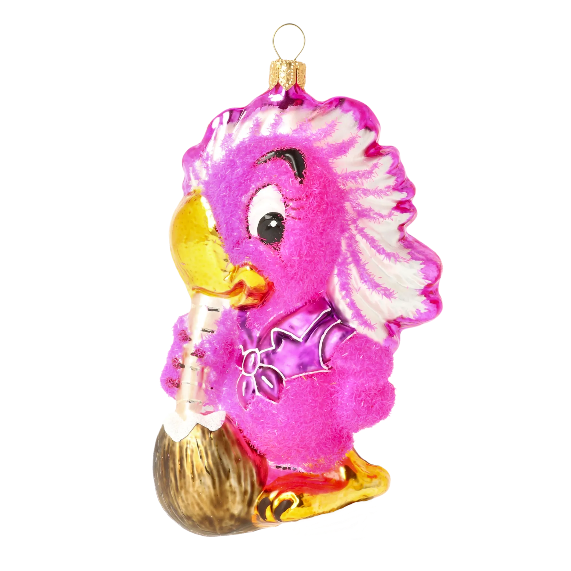 Vibrant Fuchsia Parrot Premium christmas glass ornament 2020-158