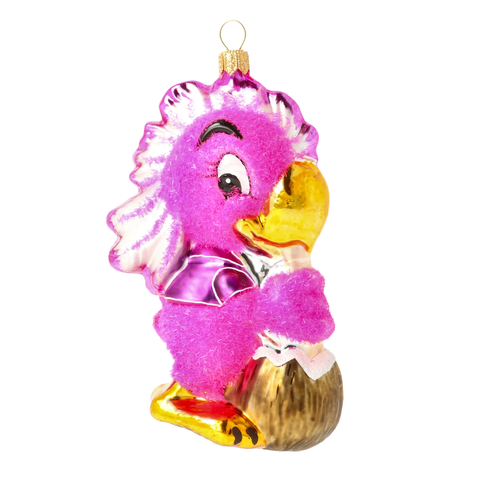 Vibrant Fuchsia Parrot Premium christmas glass ornament 2020-158