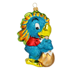 Courtly Cobalt Troubadour | Hand-Painted Glass Ornament | Blubom 2020-159