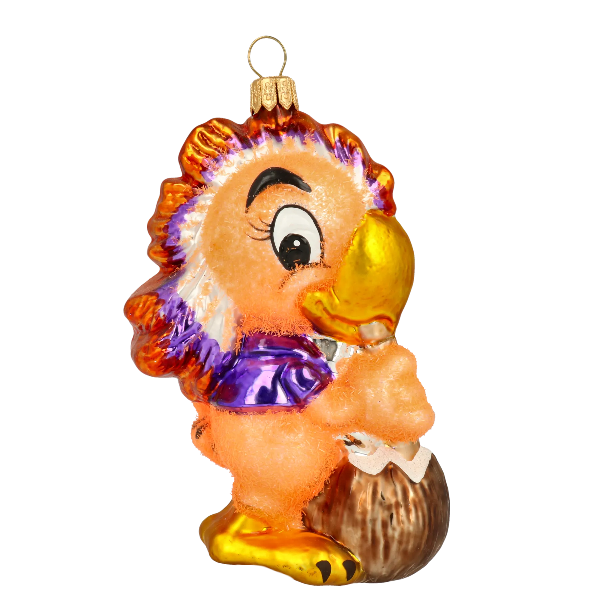 Golden Saffron Parrot Premium christmas glass ornament 2020-161