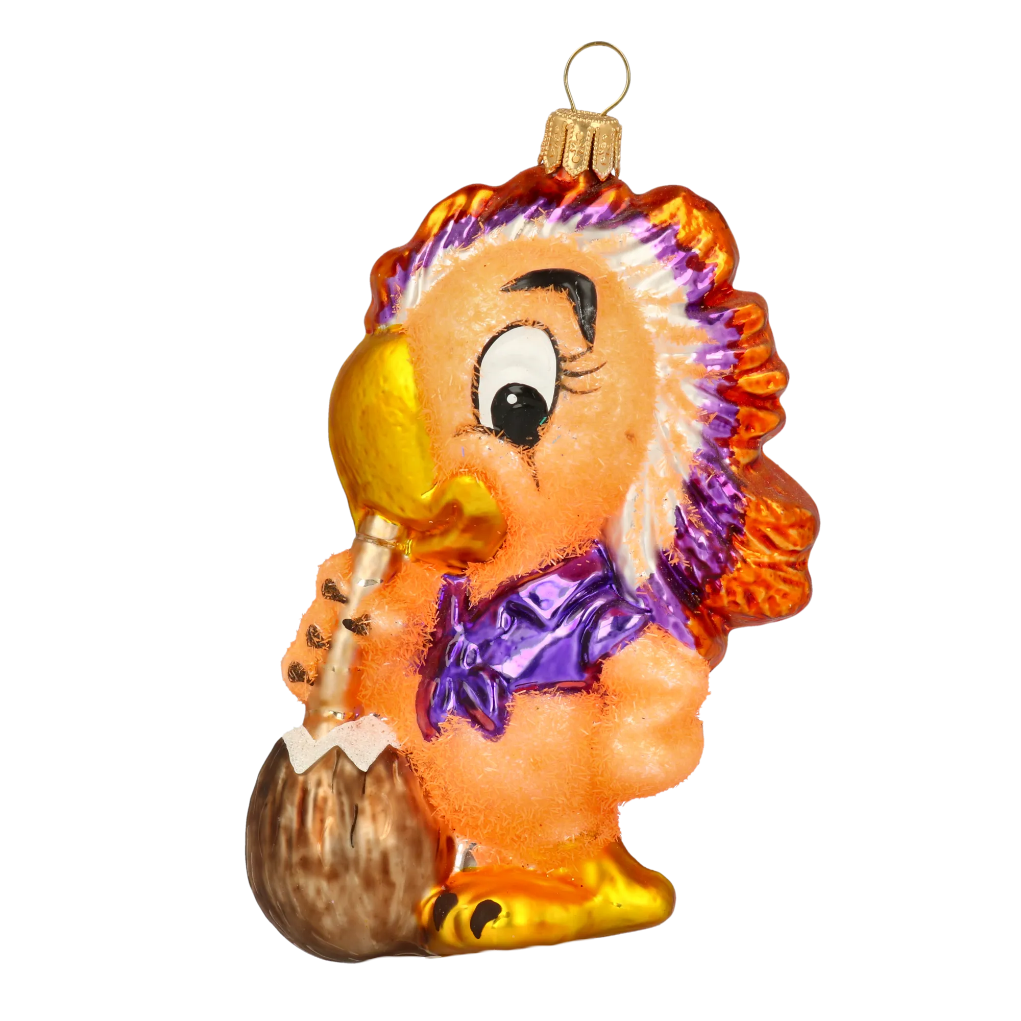 Golden Saffron Parrot Premium christmas glass ornament 2020-161