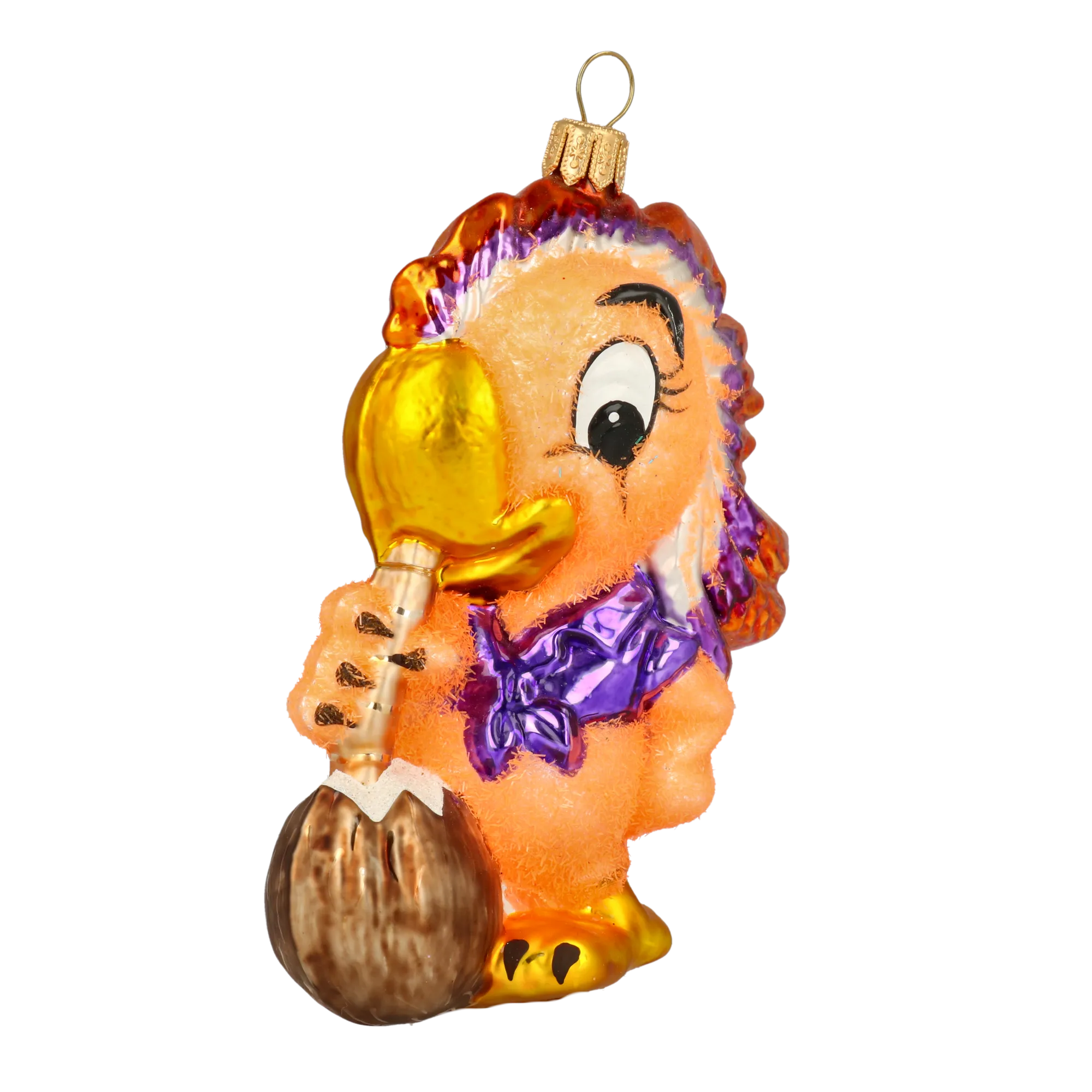 Golden Saffron Parrot Premium christmas glass ornament 2020-161