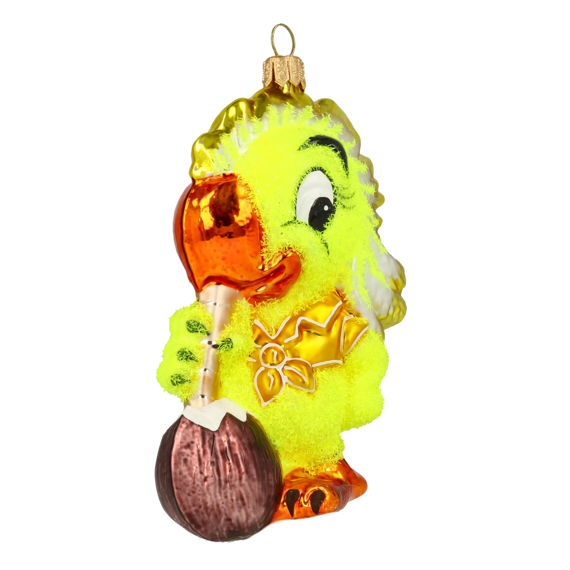 Golden Canary Parrot Premium christmas glass ornament 2020-163
